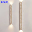 Axyaa Yellow Travertine Cave Stone Wall Light - Retro Staircase Bedroom Lamp