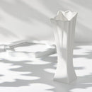 Axyaa White Ceramic Vase - Nordic Classic Decor for Living Room & Dining Room