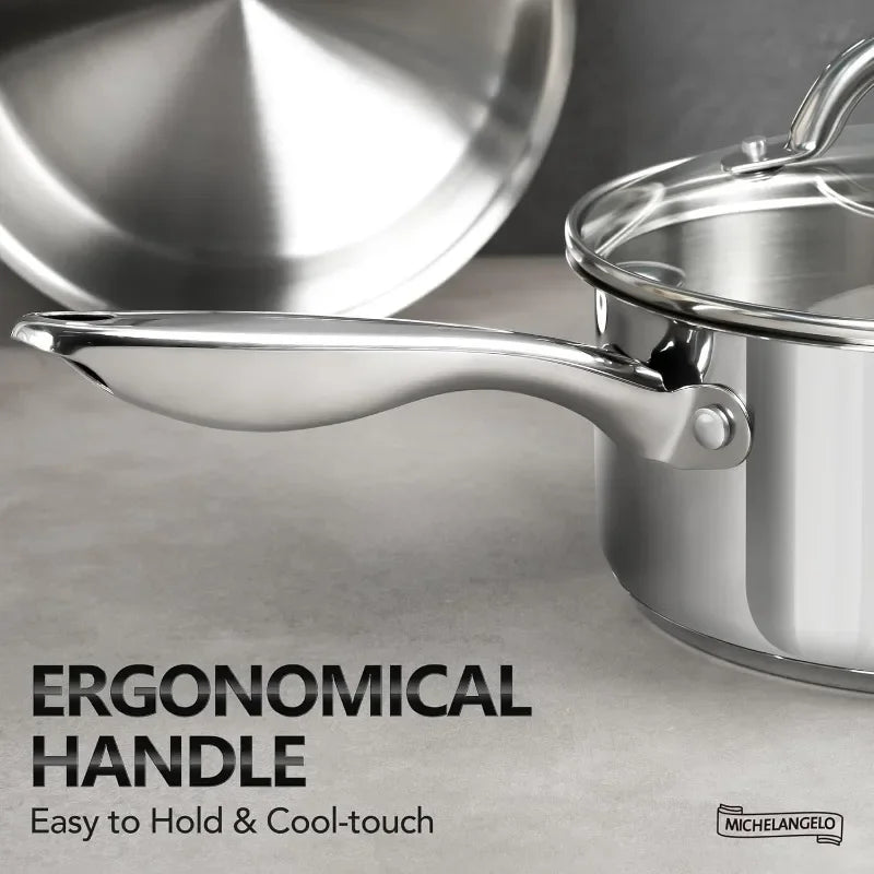 Axyaa Stainless Steel Soup Pot with Steamer Set - Stovetop Compatible