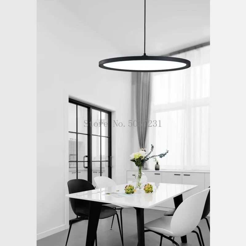 Axyaa Modern Disc LED Chandelier - Minimalist Nordic Design for Living Room & Study