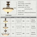 Axyaa Glass Chandelier: Wrought Iron Ceiling Lamp for Bedroom, Kitchen, Living Room