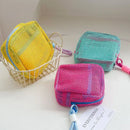 Axyaa Square Mesh Cosmetic Bag with Zipper: Portable, Multi-purpose Makeup Storage Case