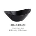 Axyaa Boat Ingot Ceramic Hot Pot Bowl for Restaurant and Hotel Cooking