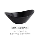 Axyaa Boat Ingot Ceramic Hot Pot Bowl for Restaurant and Hotel Cooking