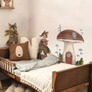 Axyaa Boho Fox Mushroom House Nursery Wall Decals Kids Room Decor
