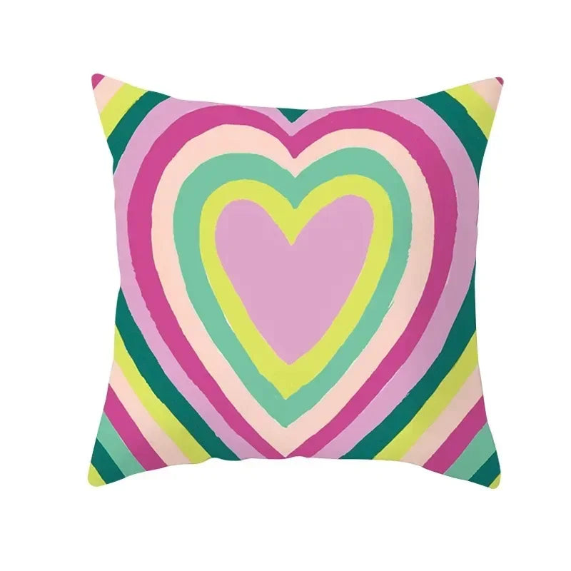 Axyaa Simple Love Print Couple Pillowcase for Sofa and Office Décor