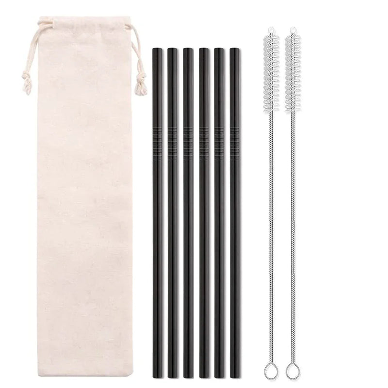Axyaa Stainless Steel Straws Set - Eco-Friendly Reusable Portable Travel Essential