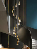 Axyaa Crystal Chandelier LED Staircase Lamp for Living Room & Kitchen