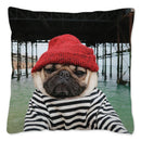 Axyaa Influencer Pug Cushion Cover - Funny Dog Home Decor Pillow Case