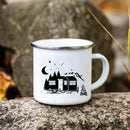 Axyaa Campfire Enamel Mug | Happy Camping Adventure Cups | Camper Van Gift