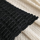 Axyaa Black Corduroy Stripe Pillow Cover 18x18 Inch Soft Square Cushion Case