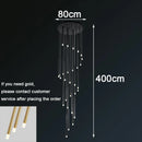 Axyaa Crystal Stair Chandelier - Modern LED Ceiling Light for Living Room