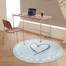 Pink Love Plush Carpet by Axyaa: Cute Minimalist Bedroom Rug for a Cozy Living Space