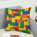 Axyaa Building Blocks Cushion Cover - 45*45 Decorative Pillowcase for Bed & Lounge Chairs