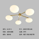 Axyaa Gold Glass LED Chandelier Bauhaus Brass Ceiling Lamp