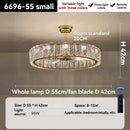 Axyaa Crystal Ceiling Fan Chandelier: Modern Bedroom Fan Light, Silent Design