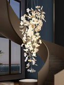 Ginkgo Leaf Hanging Chandelier by Axyaa for Modern Duplex Villas