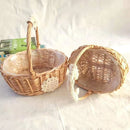 Axyaa Willow Rattan Bride Flower Basket with Handle, Hand-Woven Weaving Basket