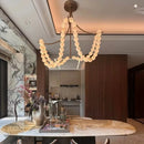Axyaa Nordic Style Pearl Marble Pendant Lamp, Spanish Stone Design in Brass Black Nickel