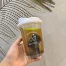 Axyaa Simple Plastic Water Bottle With Straw Tea Strainer Transparent Coffee Cup