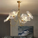 Axyaa Lotus Glass LED Chandelier: Modern Nordic Minimalist Design for Luxurious Home Lighting