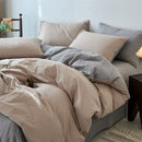 Axyaa Washed Cotton Duvet Cover Set - Blue 220*240cm