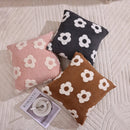 Axyaa White Flowers Plush Pillowcase: Fresh Floral Design for Sofa and Bedding