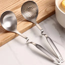 Axya Stainless Steel Long Handle Strainer Skimmer Colander Spoon