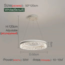 Axyaa LED Glossy Round Chandelier Dimmable Ceiling Light for Modern Nordic Living Room