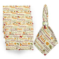Axyaa Fall Harvest Pumpkin Napkins Square Tablecloth - Set of 4