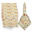 Axyaa Fall Harvest Pumpkin Napkins Square Tablecloth - Set of 4