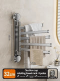 Axyaa Rotating Towel Rack: Wall-Mounted, Folding, No-Drill Bathroom Storage