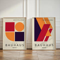 Axyaa Retro Color Bauhaus Canvas Prints Geometric Wall Art Posters for Modern Home