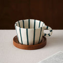 Stripe Latte Art Coffee Mug Set by Axyaa - Exquisite Ceramic Cup for Home and Gifts