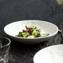 Axyaa Japanese White Deep Tableware Set: Soup, Salad, 8-inch & 9-inch Plates, Microwave-Safe