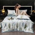 Axyaa Tencel Summer Quilt Set - Cool Silk Single-Piece Printed Quilt