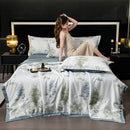 Axyaa Tencel Summer Quilt Set - Cool Silk Single-Piece Printed Quilt