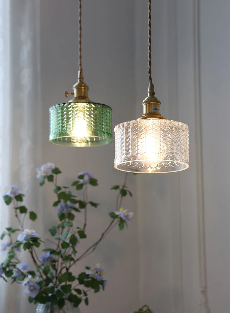 Axyaa Glass Shade Chandelier Ceiling Lamp for Bedroom Dining Room LED Hanging Light