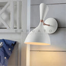 Axyaa Modern Nordic Black White Metal Wall Lamp for Bedroom Study LED Lighting