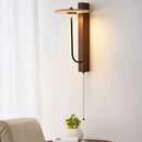 Axyaa Natural Stone Wall Light Dark Wood 3000K - Hotel Bedroom Parlor Sconce