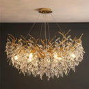 Axyaa Prismatic Leaf Crystal Chandelier Luxury Living Room Pendant Lights