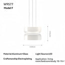 Axyaa White Glass Pendant Light: Modern Minimalist Hanging Ceiling Lighting