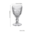 Axyaa Vintage Clear Embossed Goblet for Wine 10oz Stemware Glass Cup