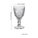 Axyaa Vintage Clear Embossed Goblet for Wine 10oz Stemware Glass Cup
