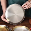Axyaa Stainless Steel Round Plate Set for Barbecue and Parties