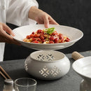 Axyaa Hotel Grade Ceramic White Plate Set with Candle Heating for Insulation