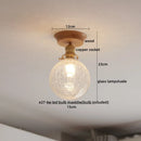 Axyaa Glass Wood LED Ceiling Lights Fixture Modern Ceiling Lamp
