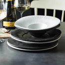 Axyaa Striped Ceramic Plate Set for Molecular Cuisine and Restaurant Tableware