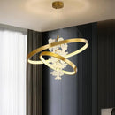 Axyaa Crystal Trumpet Flower Chandelier - Modern Minimalist Living Room Lighting