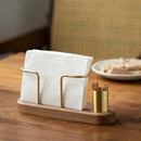 Axyaa Black Walnut Tissue Holder: Minimalist Dining & Table Storage Rack